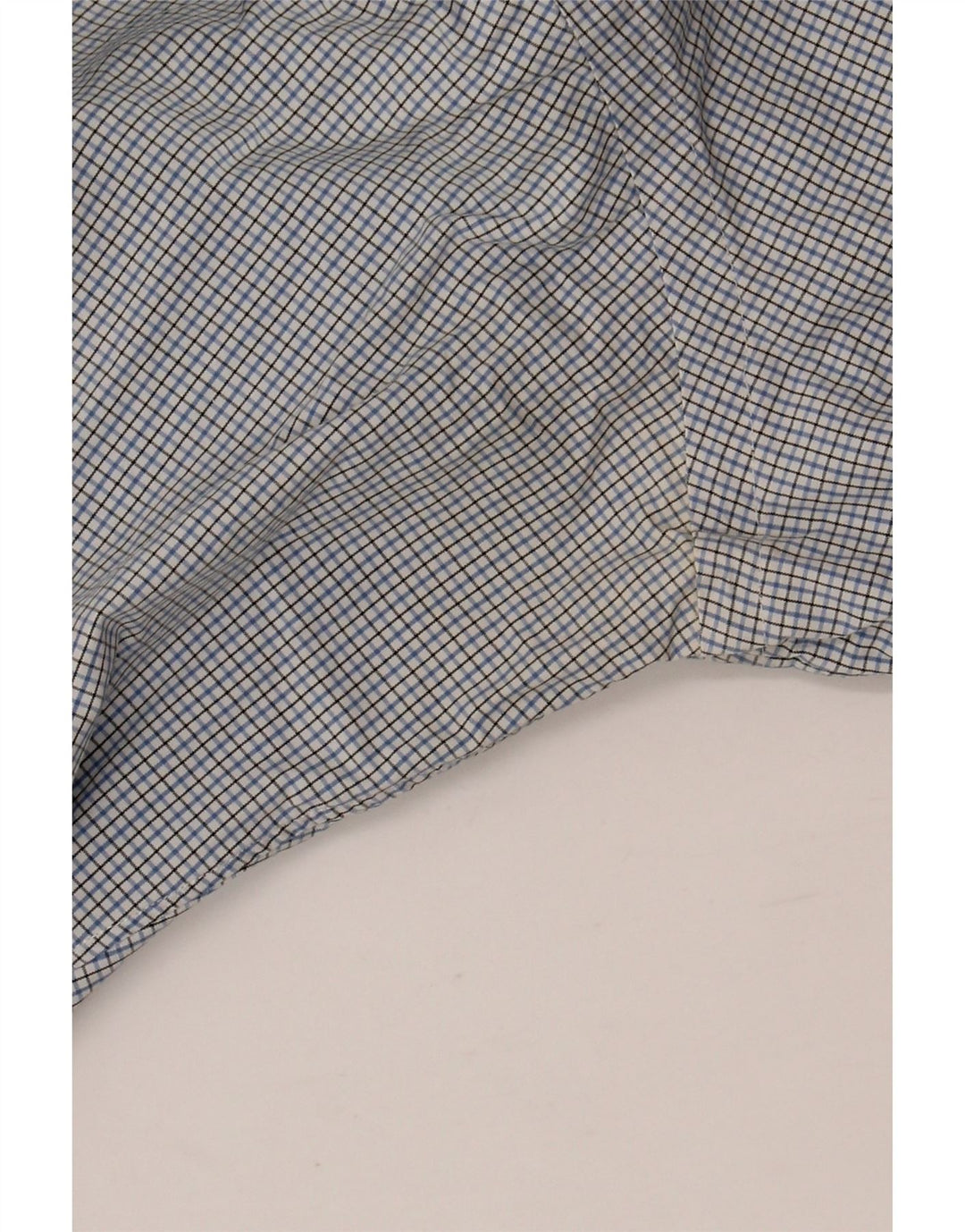 RALPH LAUREN Herrenhemd Größe 15 1/2 Mittelblaue Gingham-Baumwolle