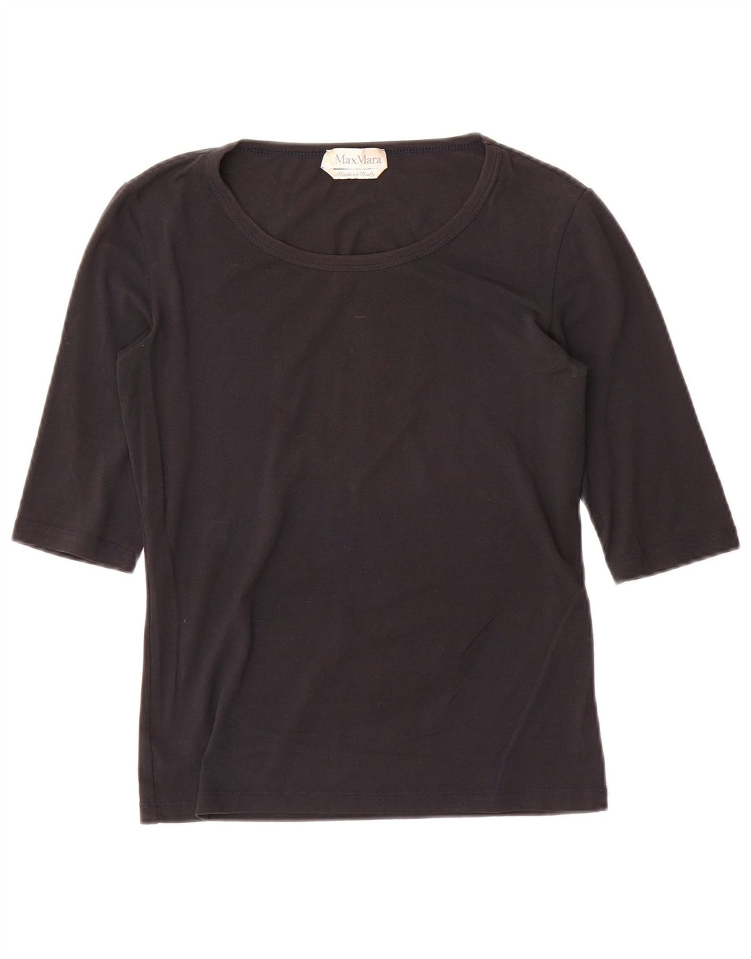 Top da donna Max Mara manica 3/4 UK 8 Small Nero