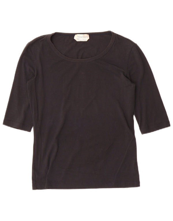 Top da donna Max Mara manica 3/4 UK 8 Small Nero