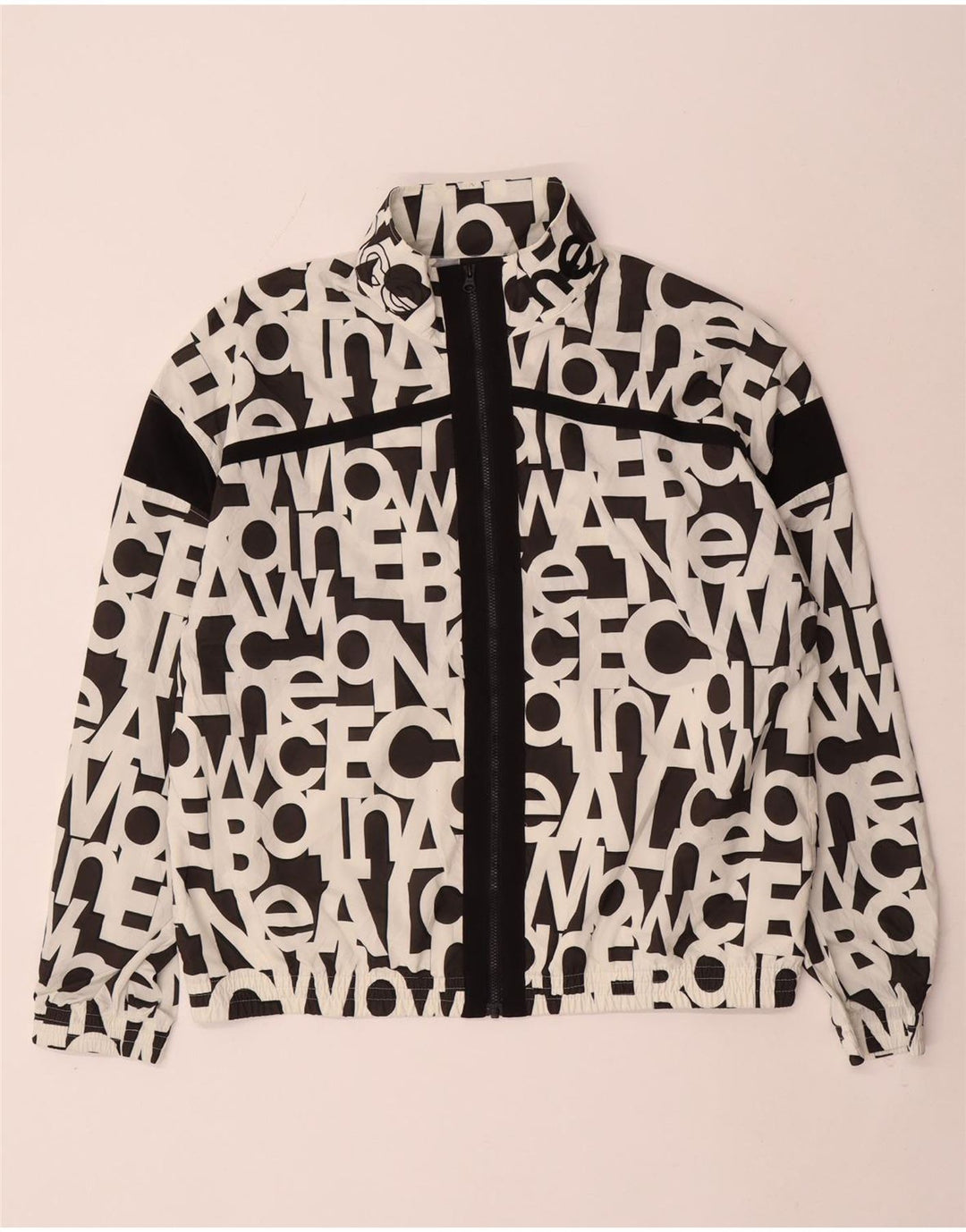 New Balance Womens Grafisk Oversized Bomber Jacket UK 10 Small White