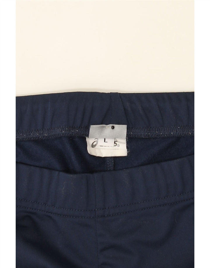ASICS Womens Tracksuit Trousers UK 14 Large  Navy Blue Polyester Vintage Asics and Second-Hand Asics from Messina Hembry 