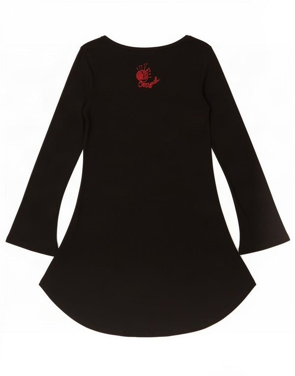 Rochie A-Line cu mânecă lungă pentru femei Desigual UK 14, mare, neagră, florală