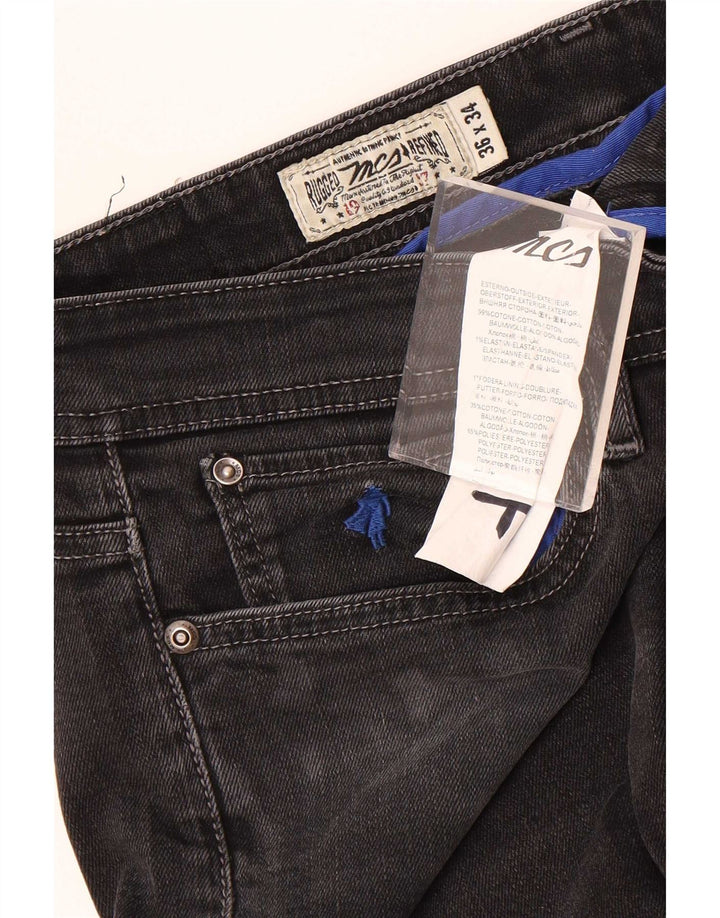 Marlboro Classics Mens Regular Tapered Jeans W36 L34 Black Cotton