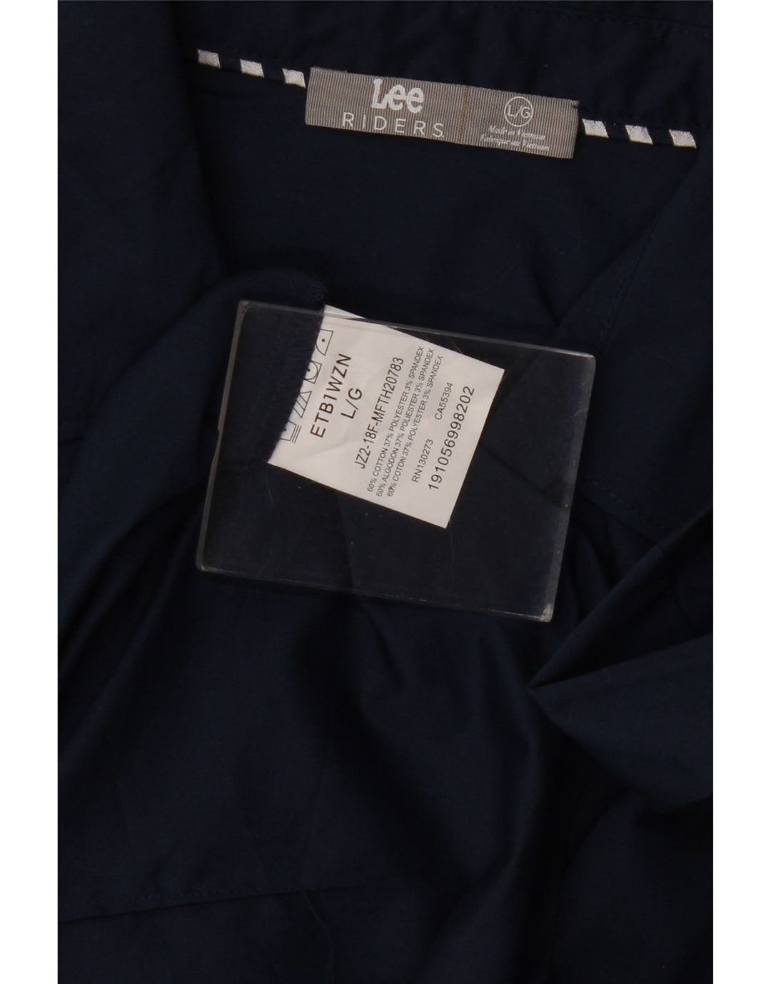 LEE Womens Riders Shirt UK 16 Large Navy Blue Cotton