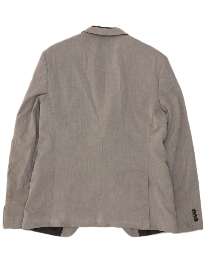 Zara Mens 1 Button Blazer Jacket EU 50 Medium Grey