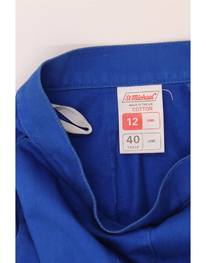 ST MICHAEL Womens Maxi Skirt UK 12 Medium W26 L29 Blue Cotton Vintage St Michael and Second-Hand St Michael from Messina Hembry 