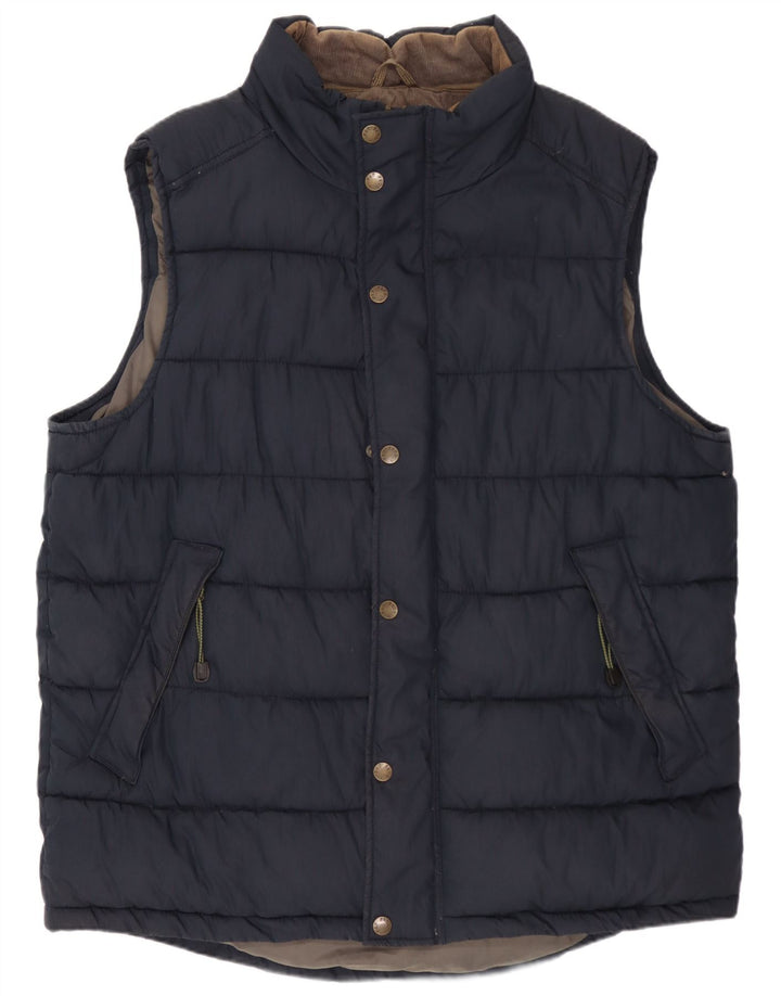 FAT FACE Mens Padded Gilet UK 42 XL Navy Blue Polyester