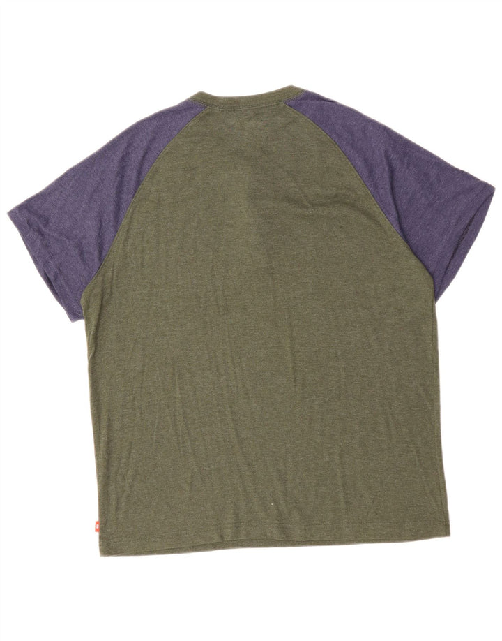 IZOD Herre T-Shirt Top Medium Khaki Colourblock