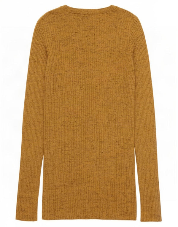 Zara Womens Long Sleeve Jumper Dress UK 12 Medium Yellow Flecked