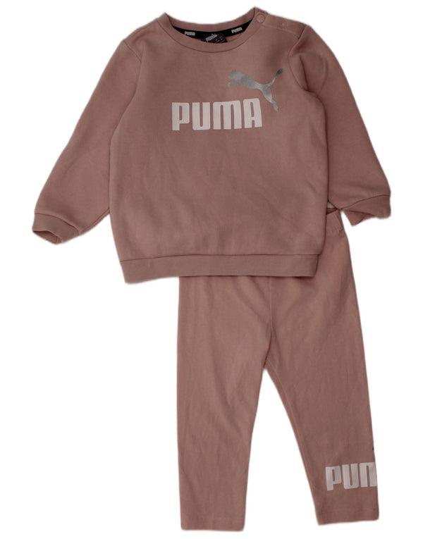 Tuta intera Puma da bambina con grafica 9-12 mesi in cotone rosa