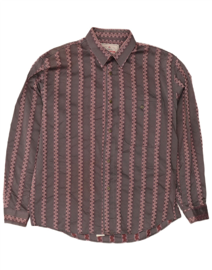 Wampum Mens Shirt Medium Grey Geometric Acrylic Classic