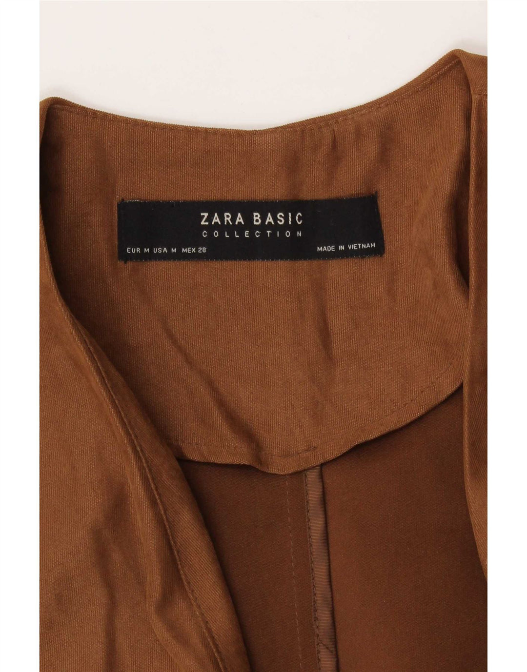 Zara Womens 3/4 Sleeve Cardigan Top UK 14 Medium Brown