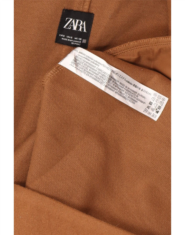 Женское открытое пальто Zara UK 10, маленькое бежевое полиэстер