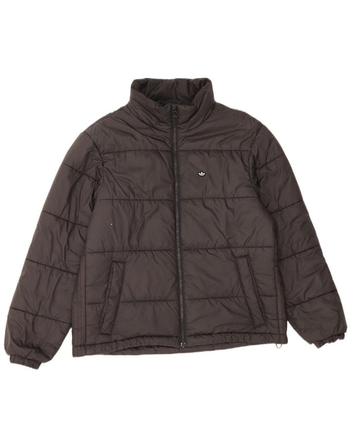 Adidas Mens Loose Fit Padded Jacket UK 36 Small Black Polyester