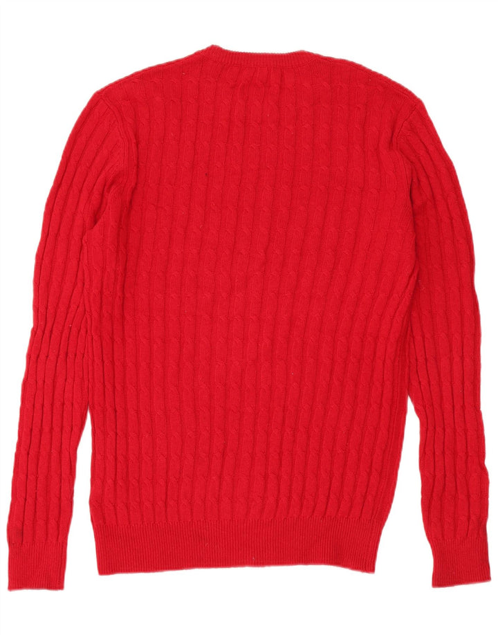 Jack Wills Herren-Pullover mit Rundhalsausschnitt, Größe S, rote Wolle