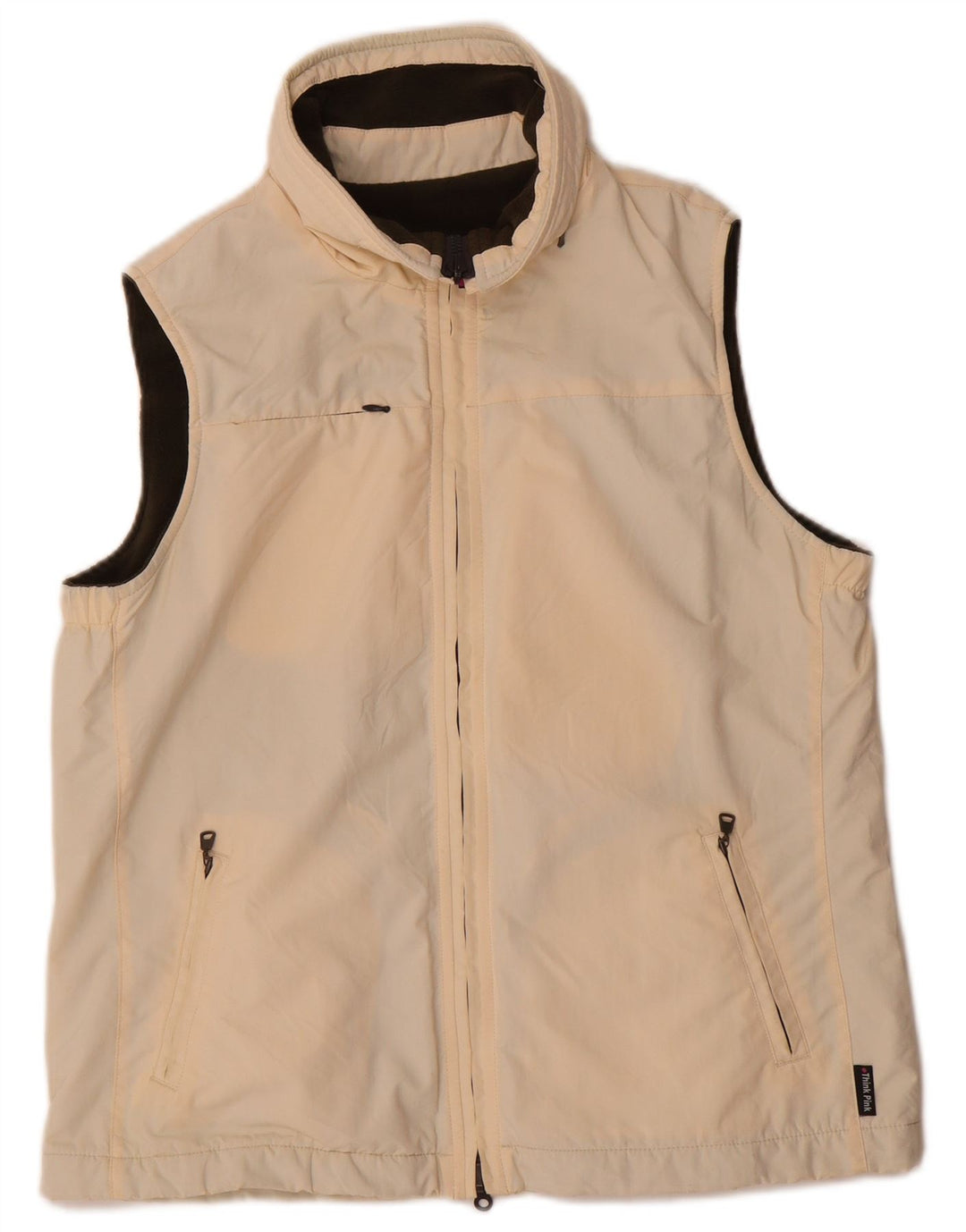 Think Pink Chaleco reversible extragrande para mujer IT 40 Small Beige Poliamida