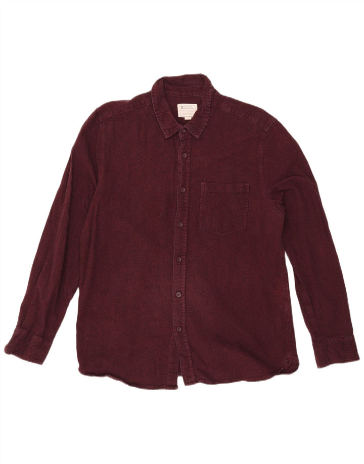 Mountain Warehouse Mens Flannel Shirt Large Burgundy Cotton