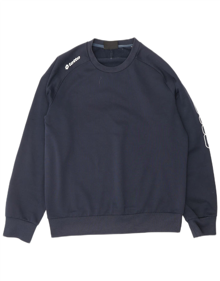 LOTTO Mens Graphic Sweatshirt Jumper Medium Navy Blue