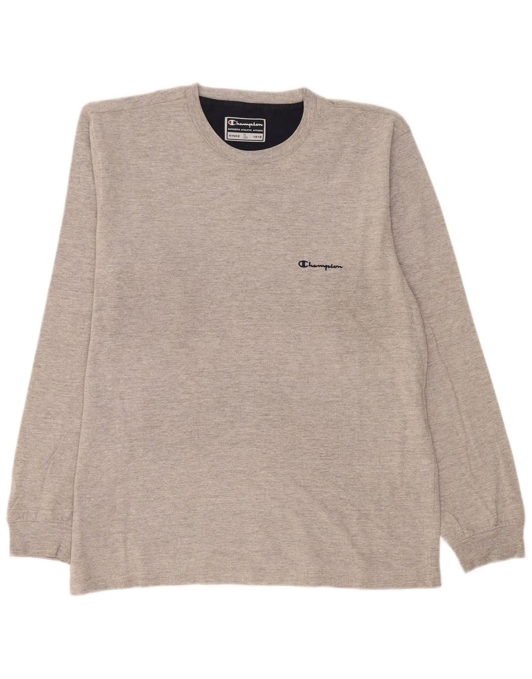 Champion Top da uomo a maniche lunghe in cotone mélange grigio grande