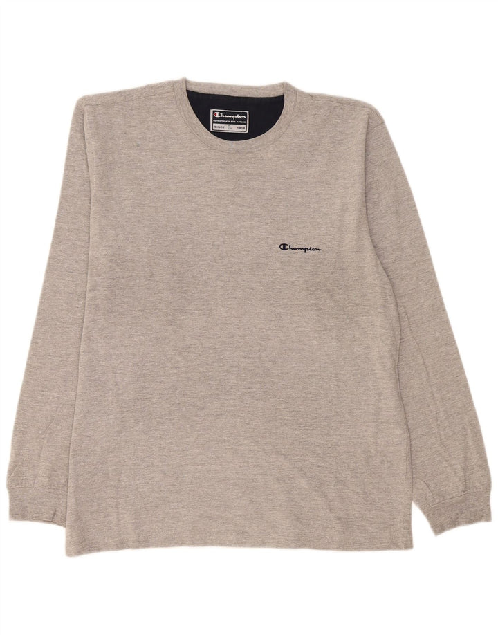 Champion Top da uomo a maniche lunghe in cotone mélange grigio grande
