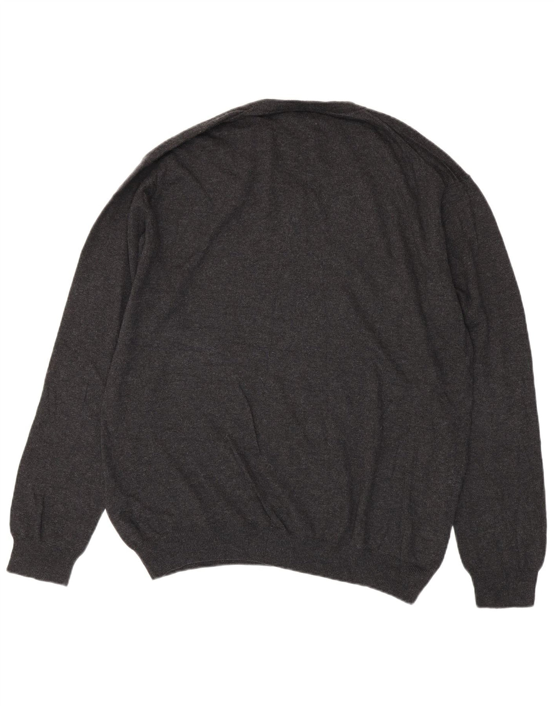Gant Mens V-Neck Jumper Sweater 2XL Grey Cotton