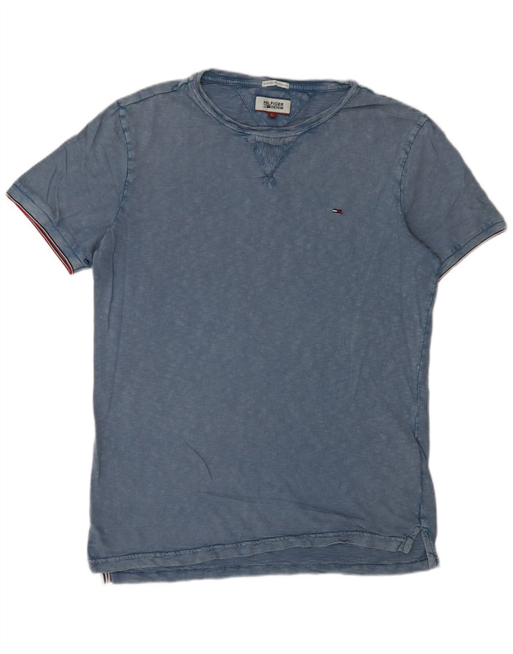 Tommy Hilfiger Mens T-Shirt Top Large Blue Cotton