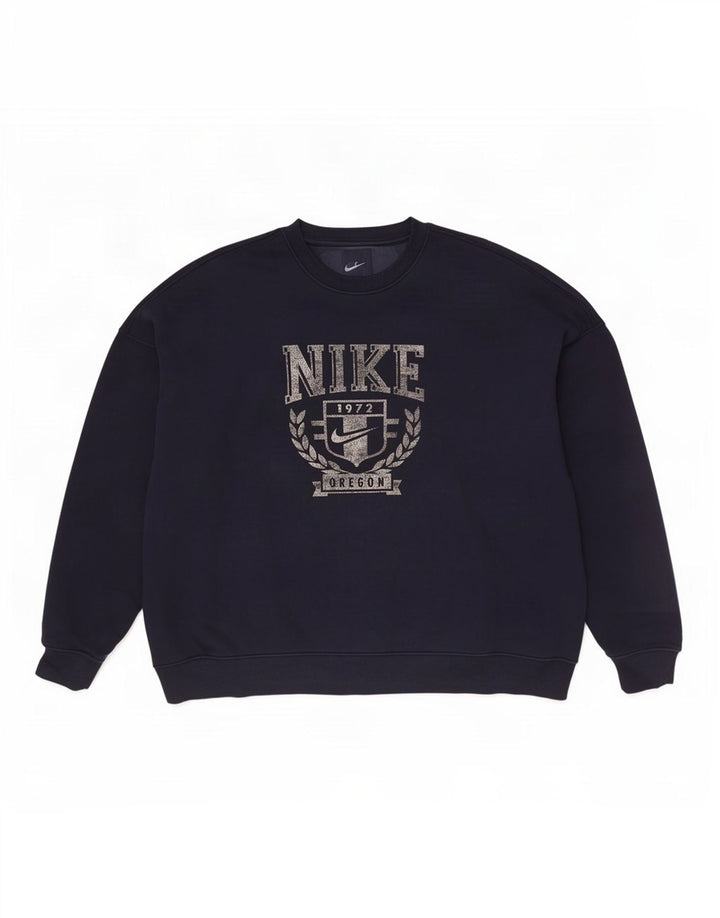 Nike Herre Oregon Graphic Loose Fit Sweatshirt Jumper Medium Marineblå