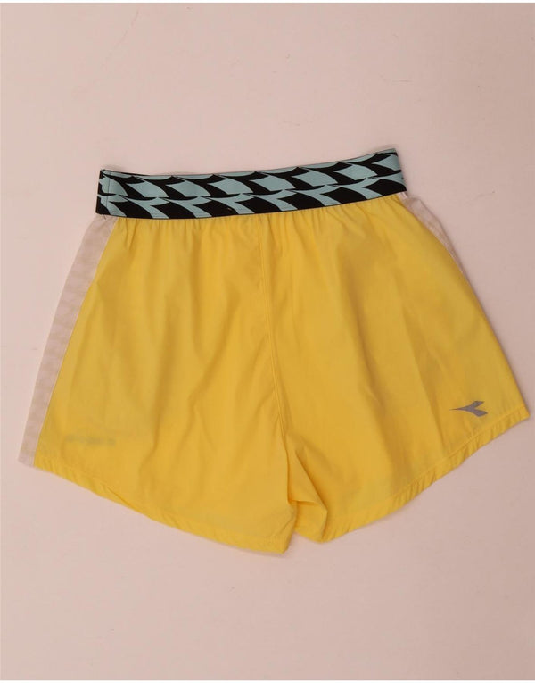 Diadora sportsshorts til kvinder UK 14 Medium Yellow Colourblock