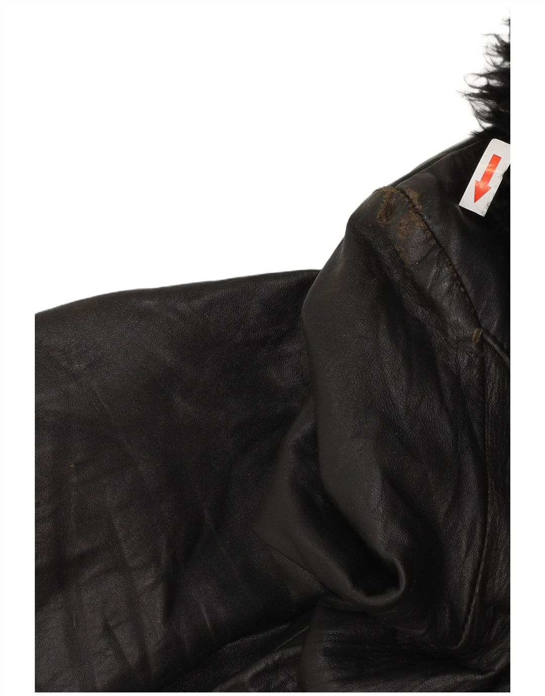 Vintage Womens Leather Coat UK 8 Small Black