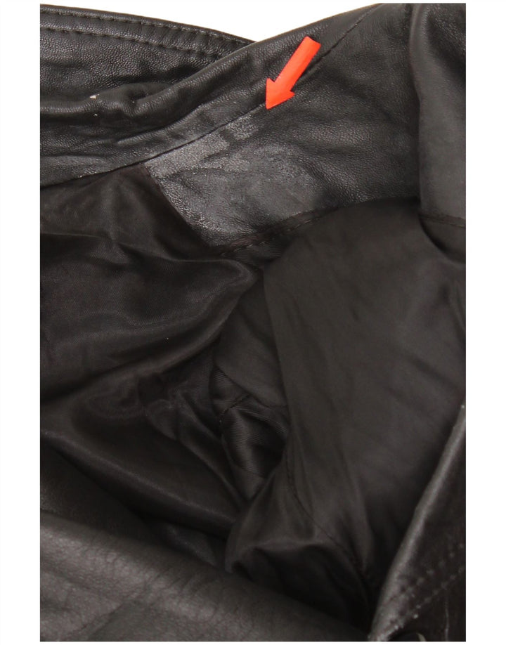 Vintage Mens Leather Coat UK 38 Medium Black Leather