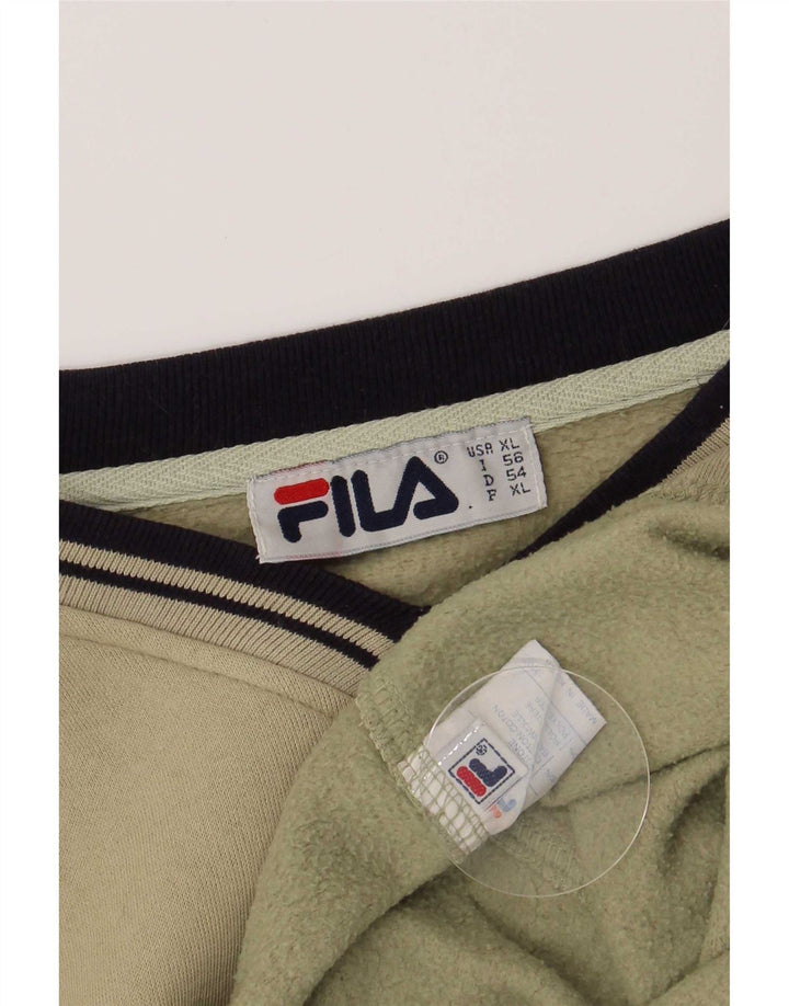 Fila Mens Graphic Regular Fit Sweatshirt Jumper XL Khaki Cotton
