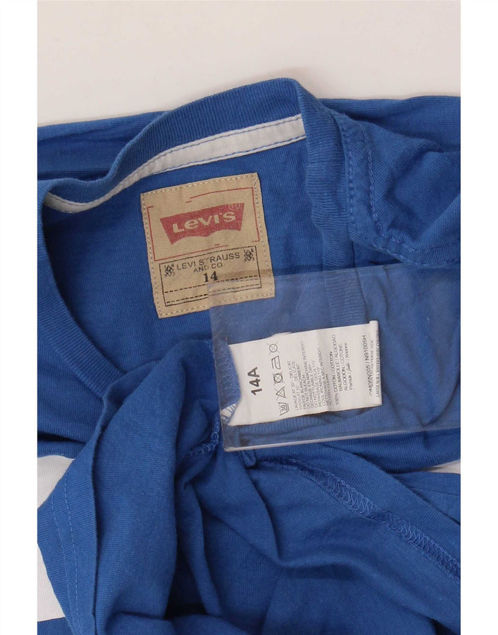 Levi's Boys Graphic Top manica lunga 13-14 anni in cotone blu