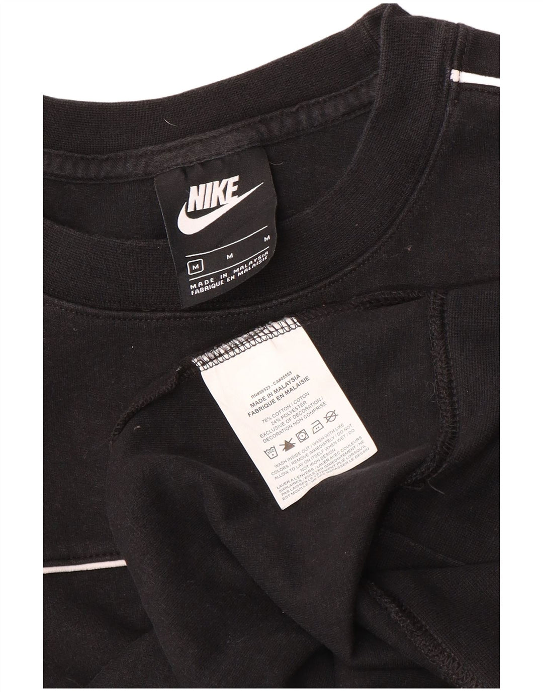 Nike Damen-Sweatshirt-Pullover UK 14 Mittelschwarze Baumwolle