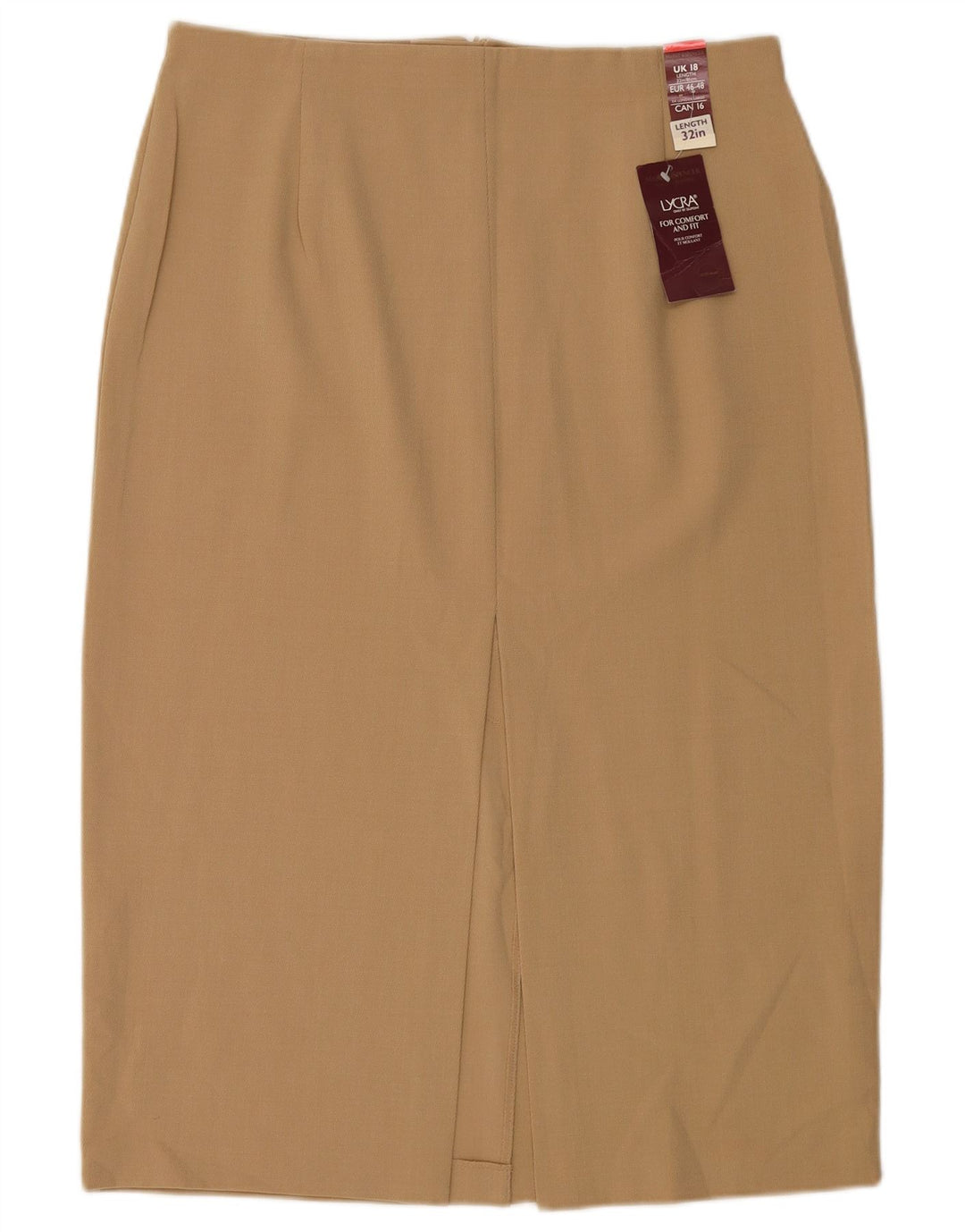 Marks & Spencer Womens Pencil Skirt UK 18 XL W34  Beige Polyester