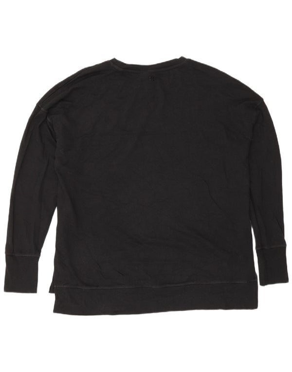 Sweaty Betty Womens Oversized Sweatshirt Jumper UK 14 Medium Sort Bomuld