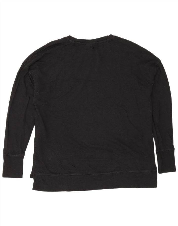 Sweaty Betty Womens Oversized Sweatshirt Jumper UK 14 Medium Black Cotton