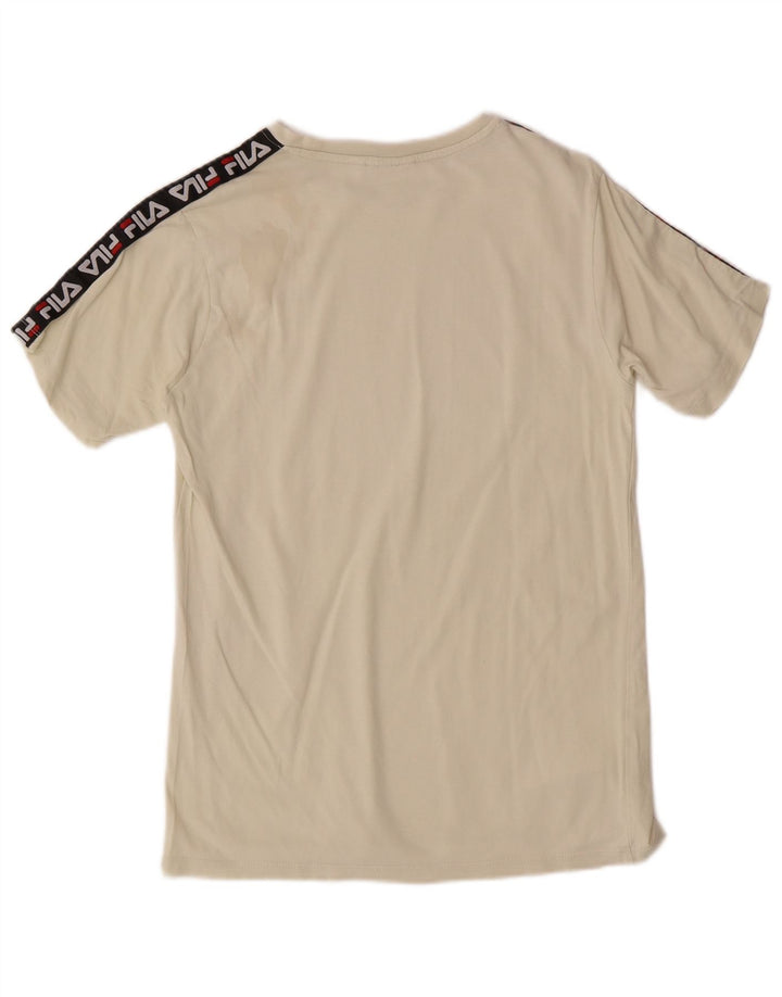 FILA Boys Graphic T-Shirt Top 13-14 Years Off White