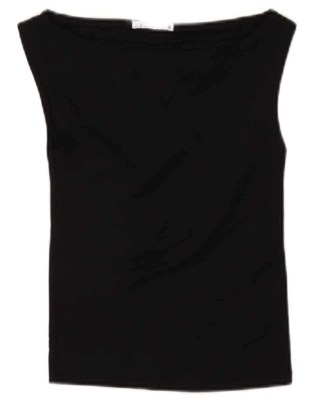 ZARA Womens Crop Blouse Top UK 8 Small Black