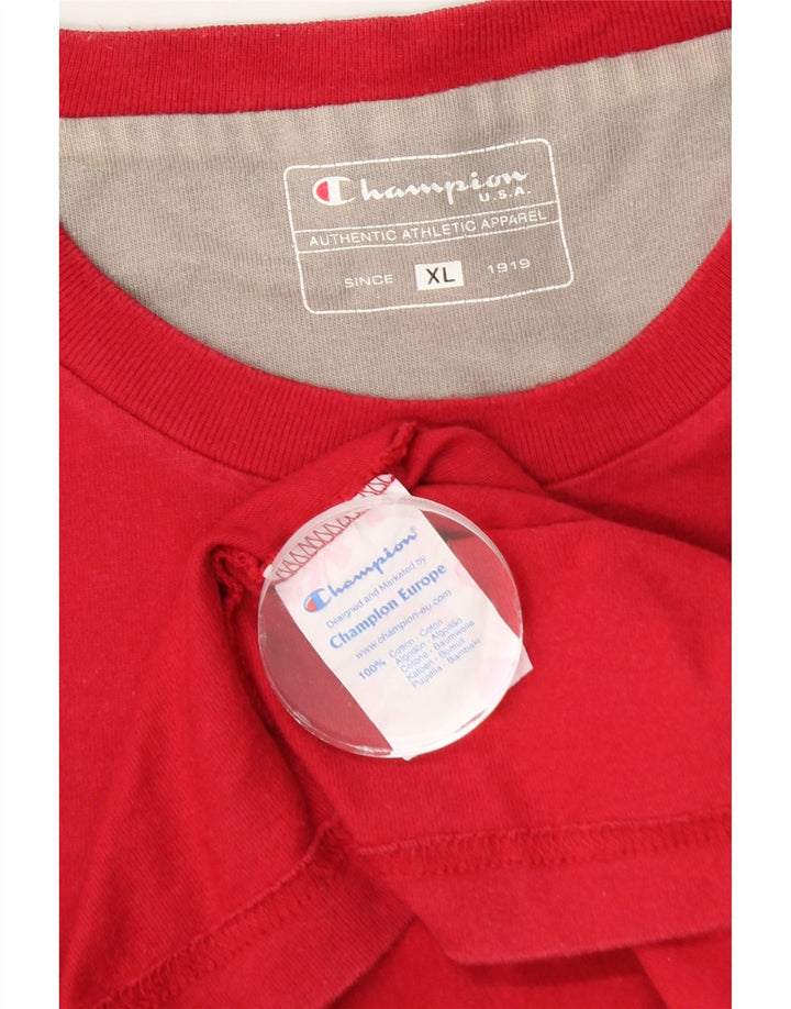 Champion Mens T-Shirt Top XL Red Cotton