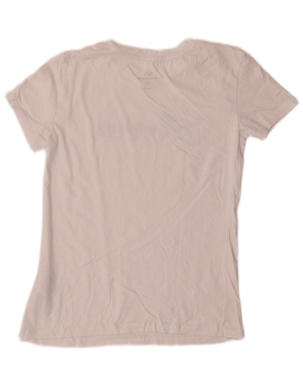 Armani Exchange Womens Graphic T-Shirt Top UK 6 XS White Cotton