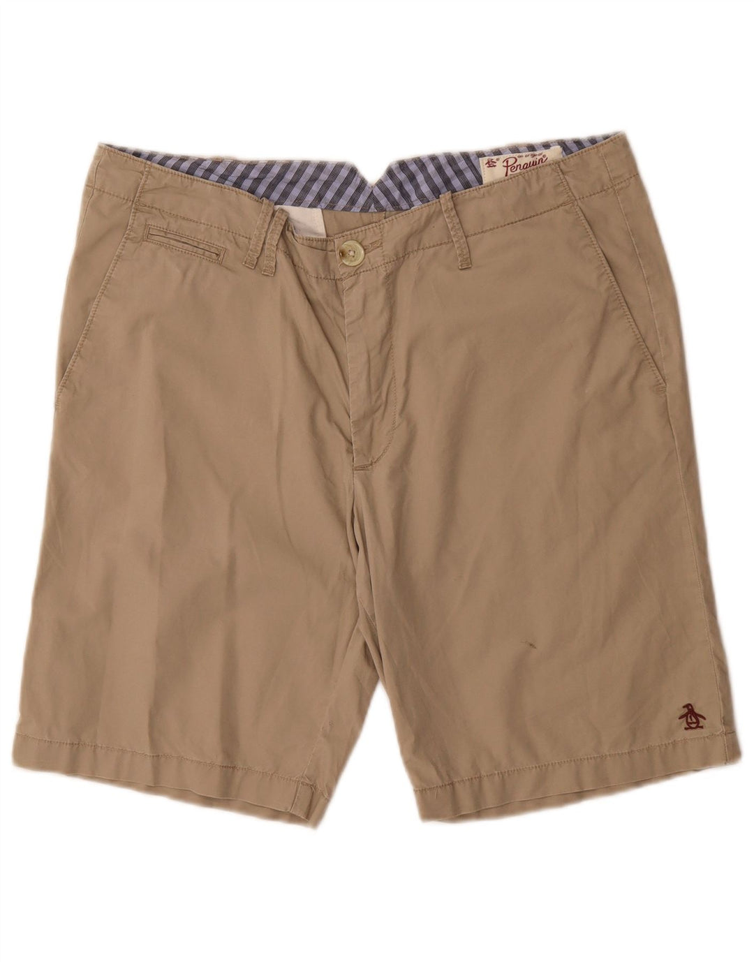 PENGUIN Mens Chino Shorts Medium W32  Beige Cotton