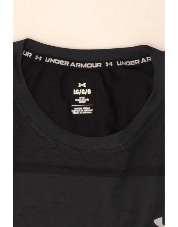 Under Armour Herre Fitted T-Shirt Top Stor Grå Flecked