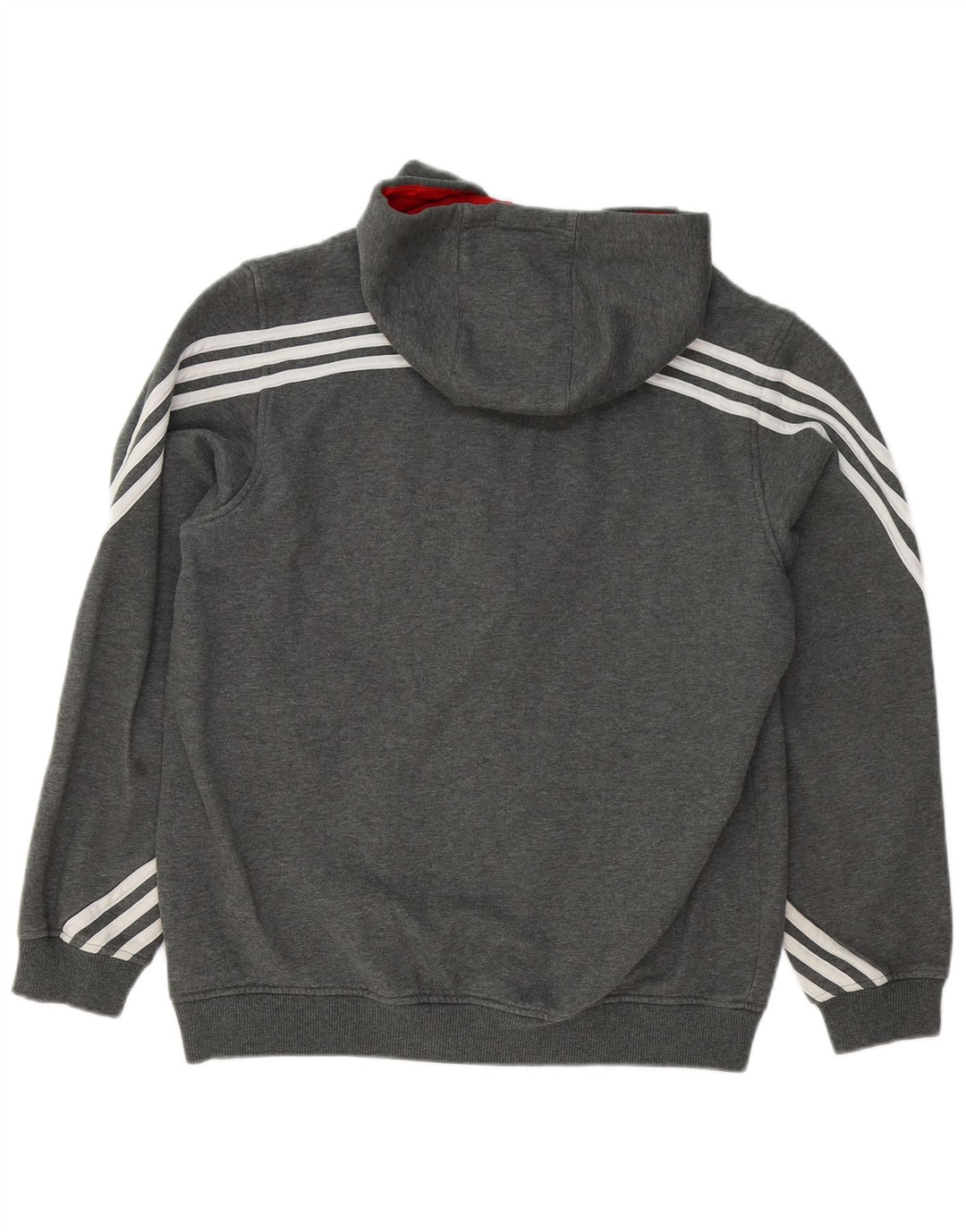 Adidas Mens Zip Hoodie Sweater Large Grey Cotton