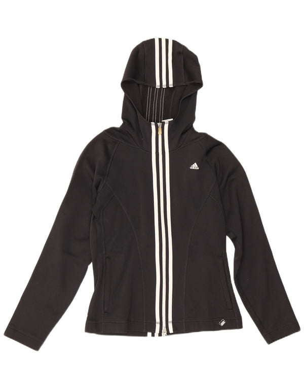 Adidas Damen Climawarm Zip Hoodie Pullover UK 10 Small Schwarz Polyester