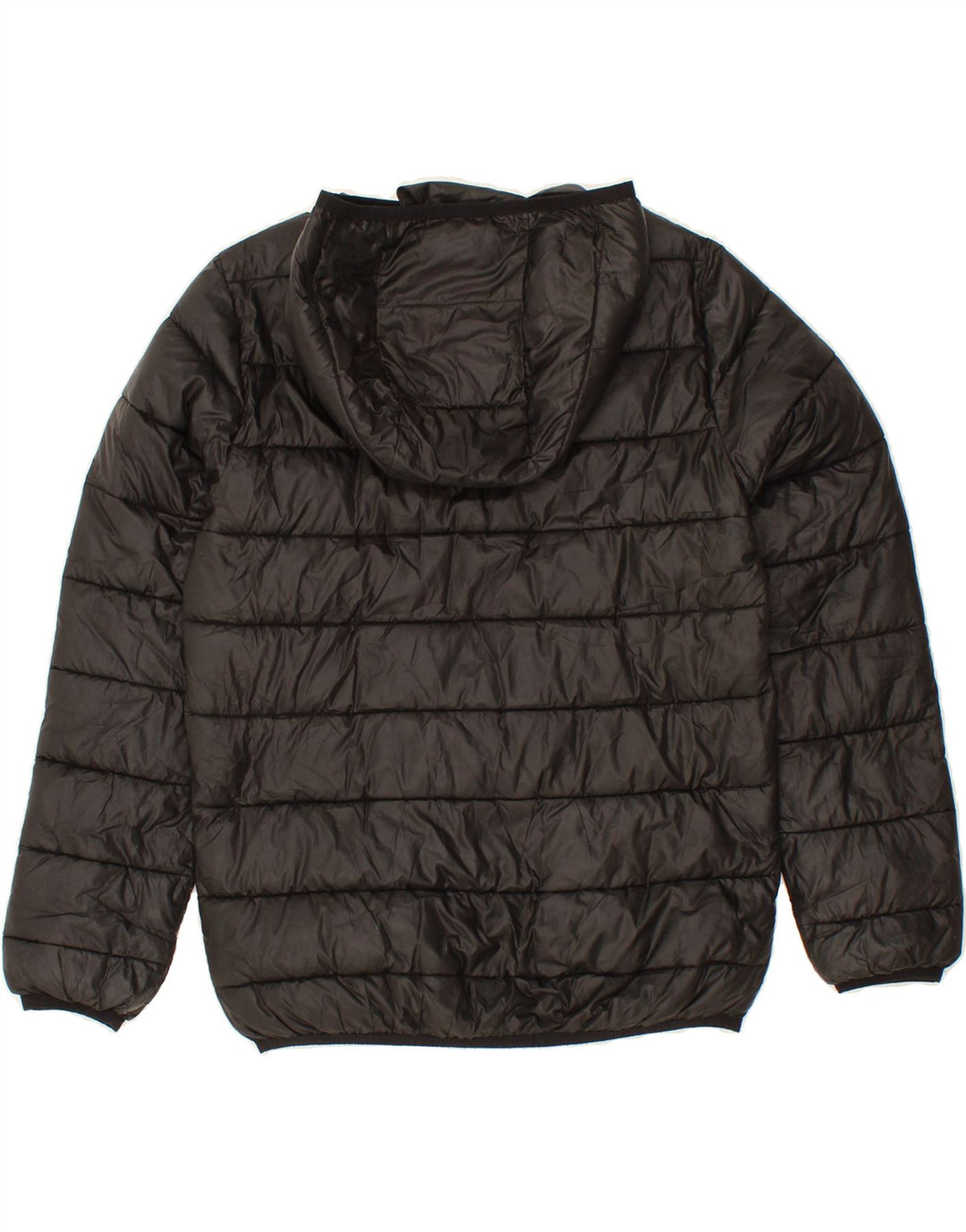 CHAMPION Boys Hooded Padded Jacket 11-12 Years Large Black Polyester Vintage Champion and Second-Hand Champion from Messina Hembry 