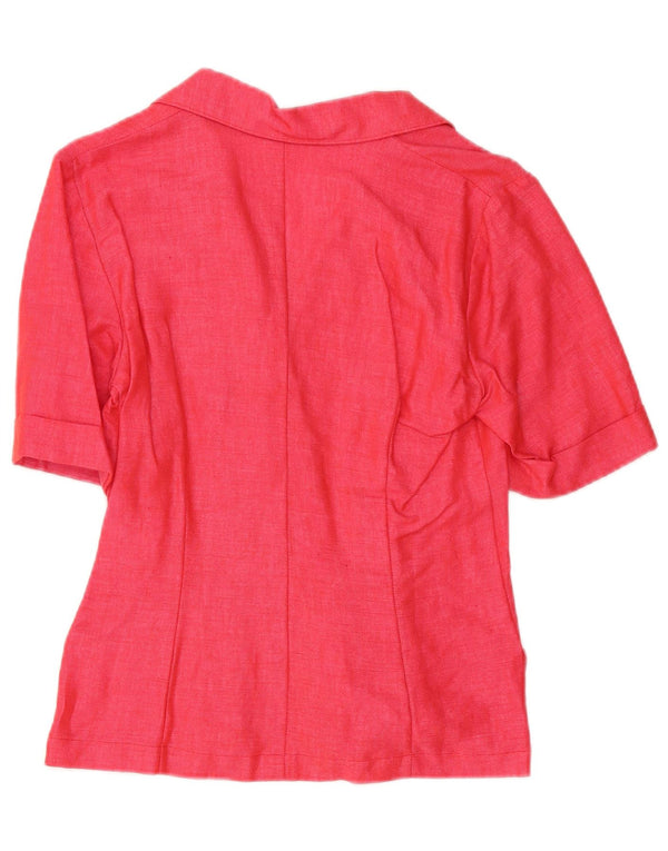 Vintage Damen Kurzarm-Zweireiher-Cardigan-Oberteil UK 10 Small Pink