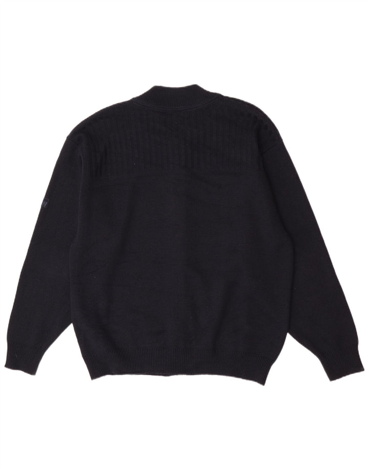 WESTBURY Mens Cardigan Sweater Large Navy Blue Wool