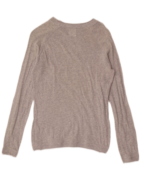 Zara Mens Boat Neck Jumper Sweater Small Grey Flecked Cotton