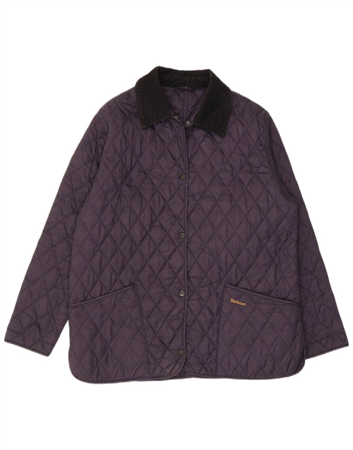 Женская стеганая куртка Barbour UK 16, большая, темно-синяя, полиамид