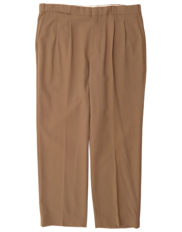 Farah Mens Pegged Chino Pantalones W38 L31 Poliéster Beige
